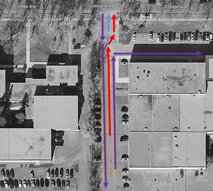 Image of  the College Avenue Parking Lot Map